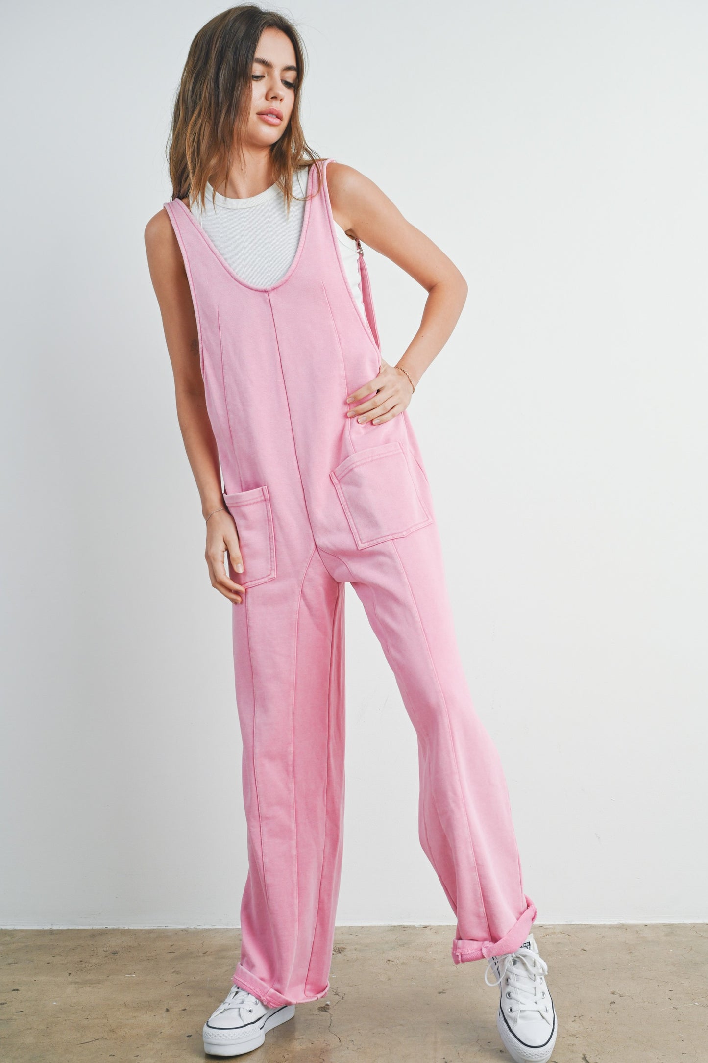 Pink terry jumpsuit