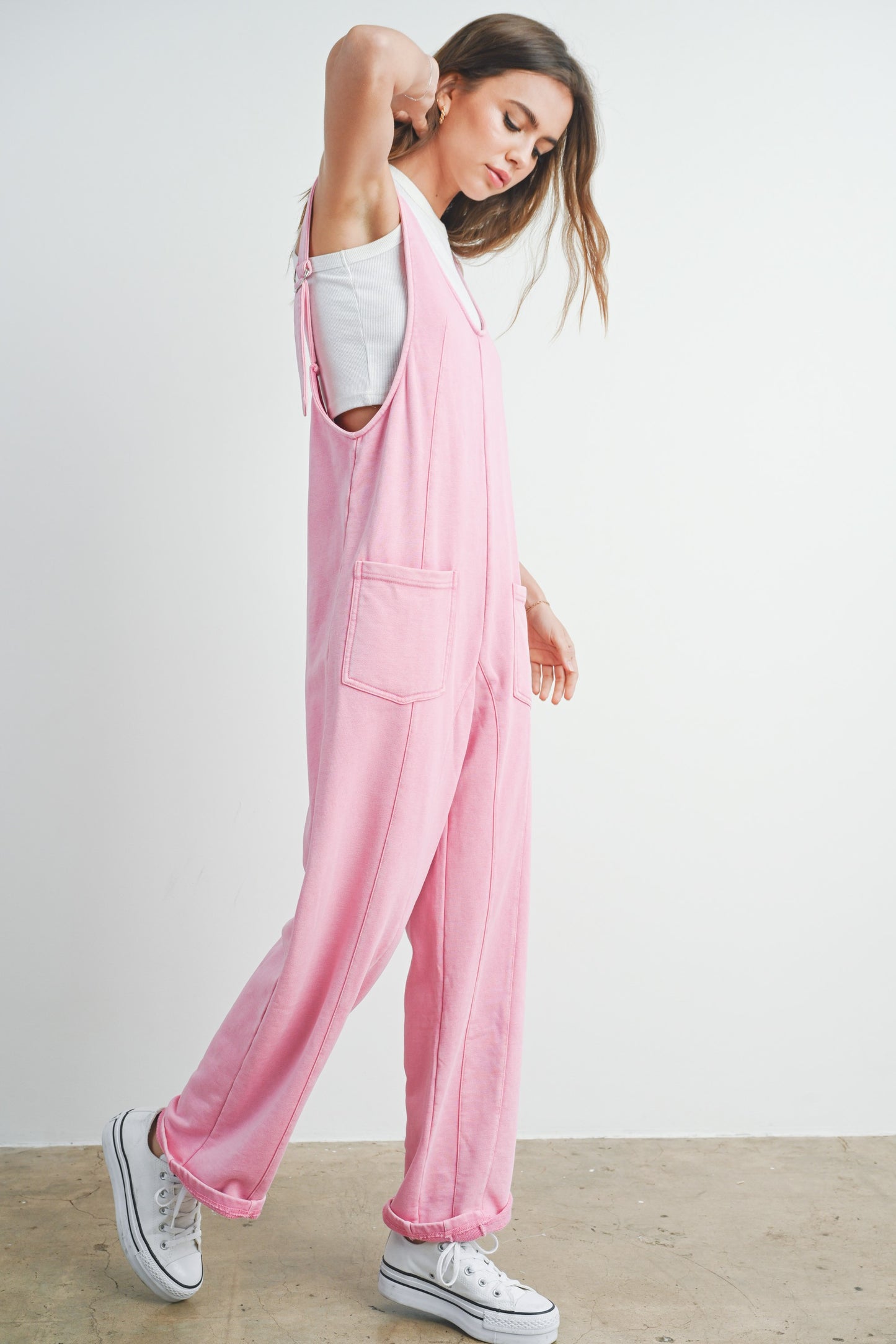 Pink terry jumpsuit