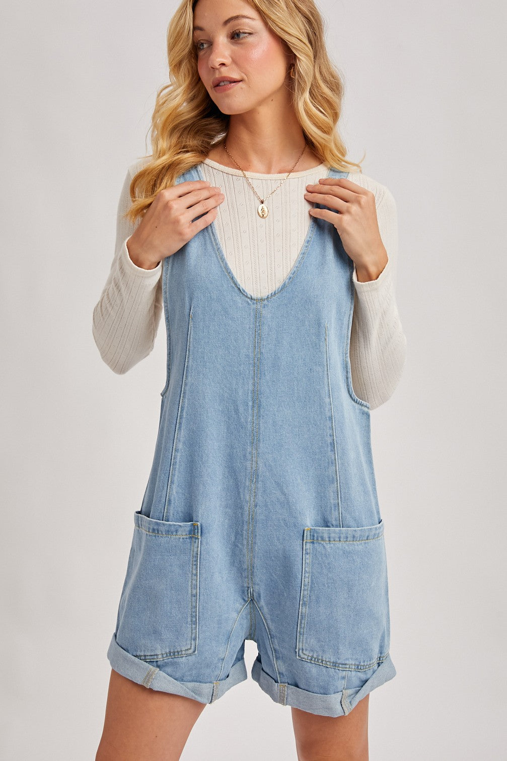 Denim Romper