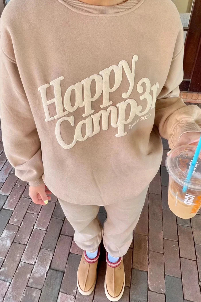 Puff HAPPY CAMP3R Sweatshirt-Sand