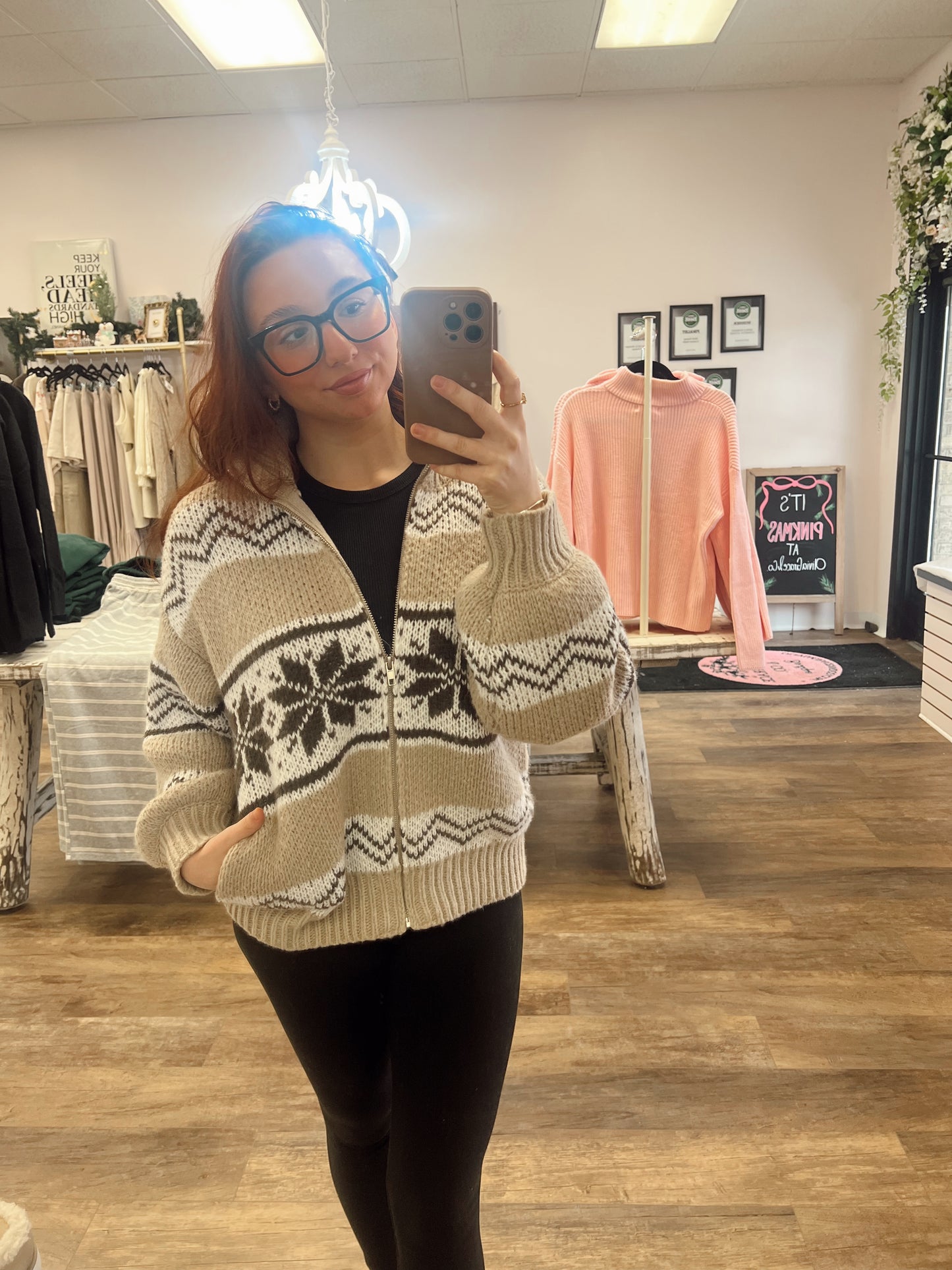 Zip up Fair Isle Sweater