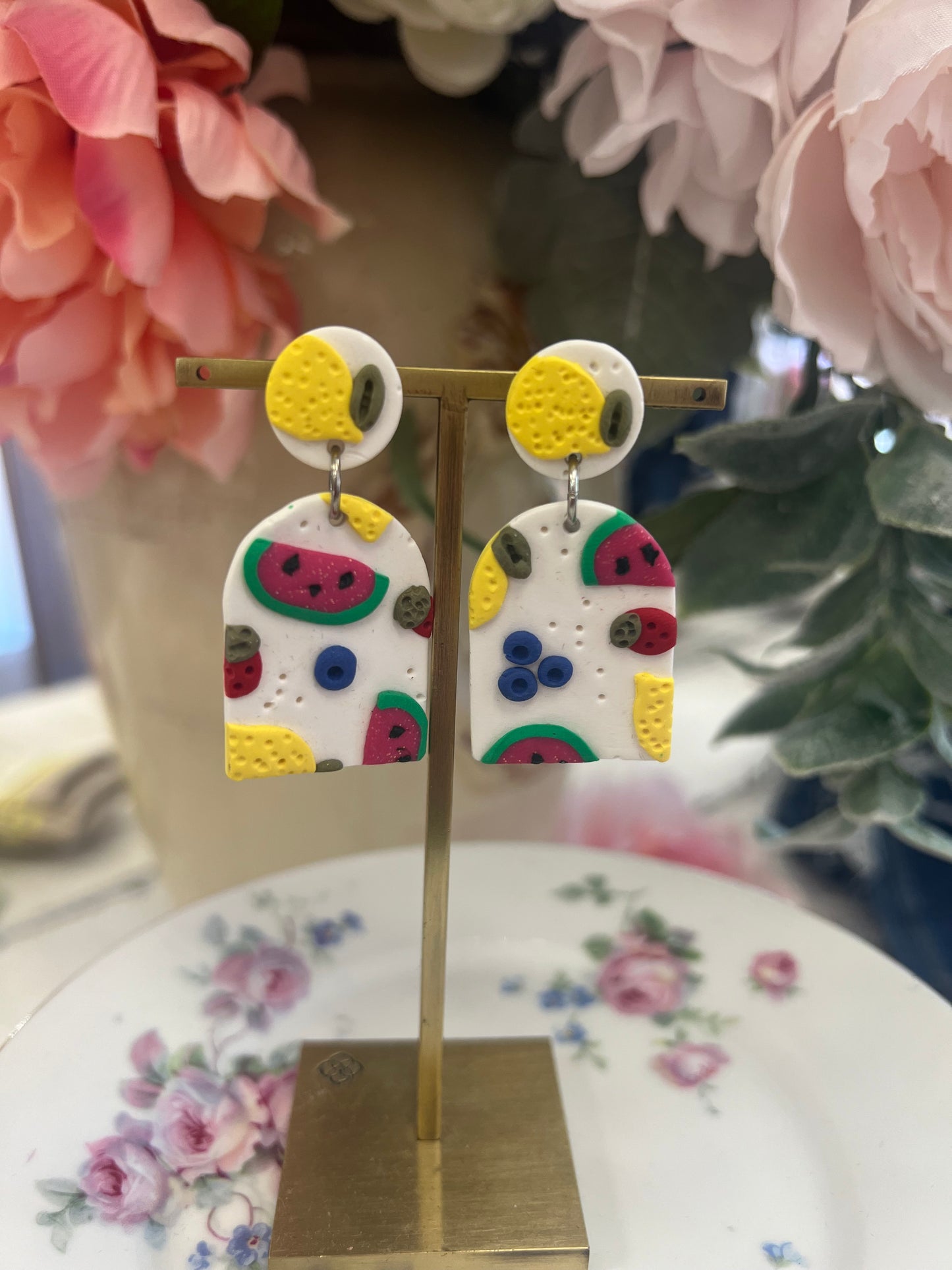 Clay Fruit Earrings