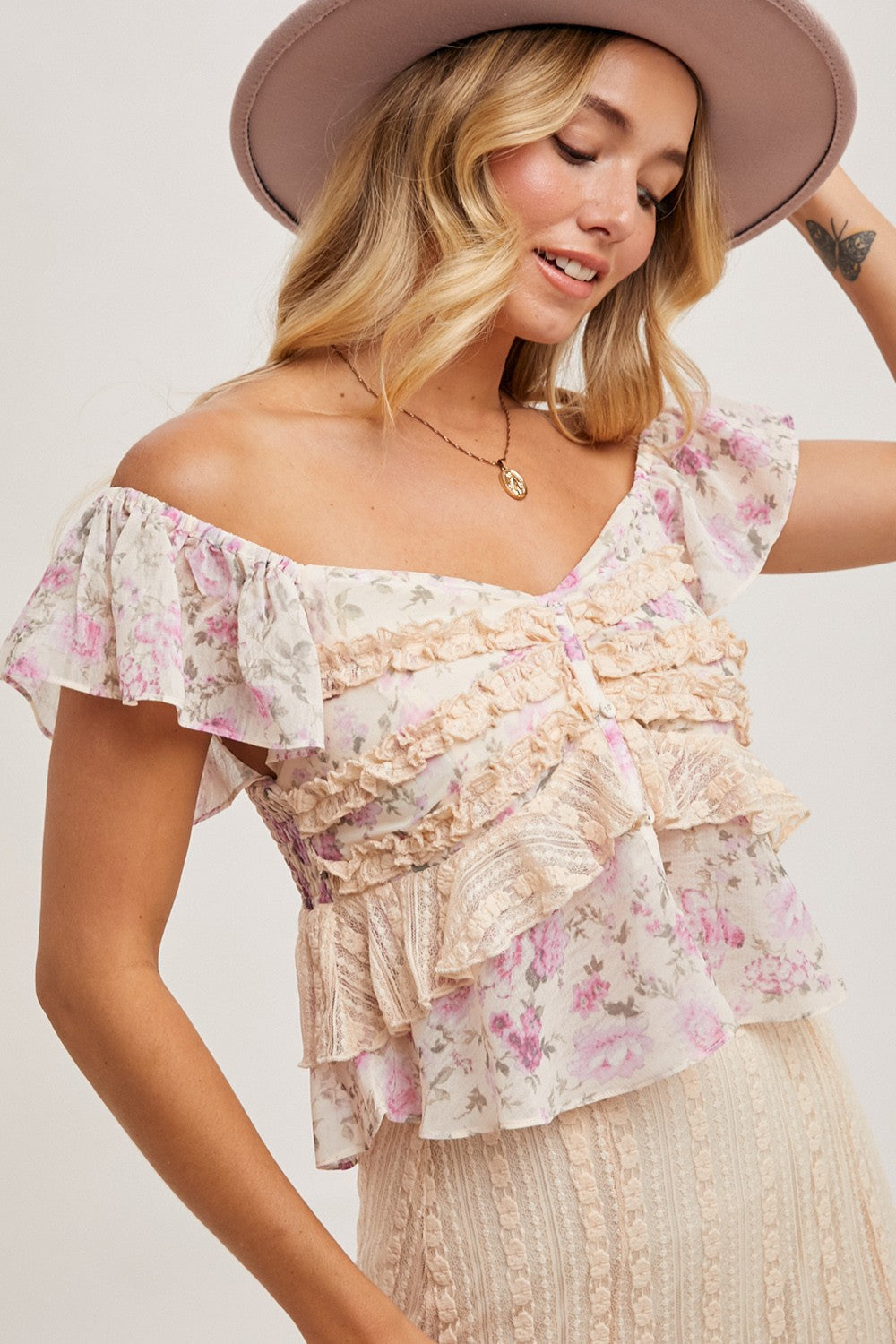 Floral Sweetheart Top