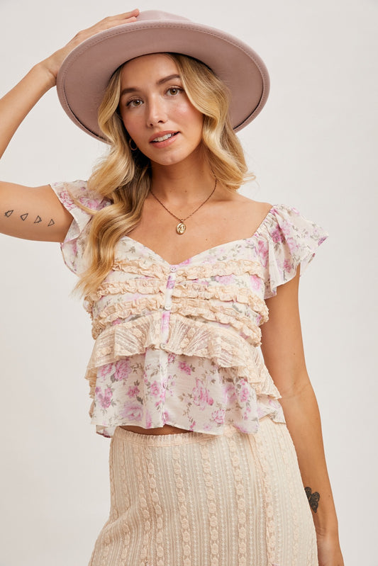 Floral Sweetheart Top