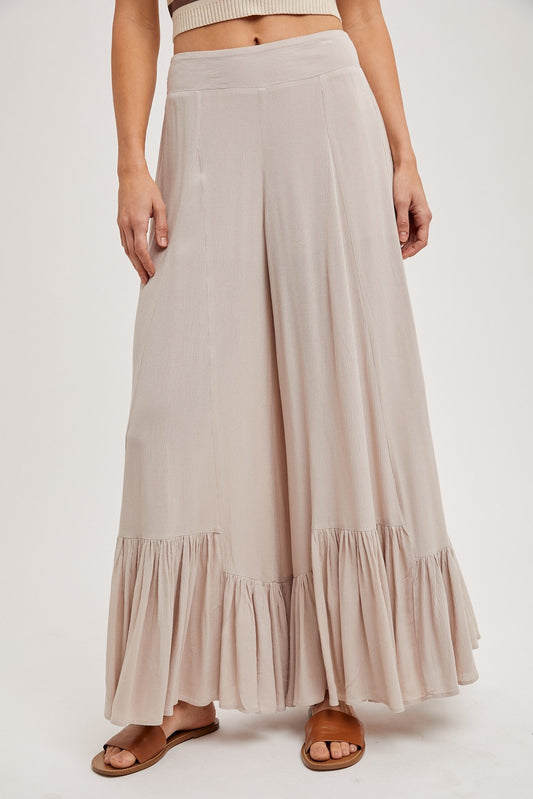 Ruffle Wide Leg Pants