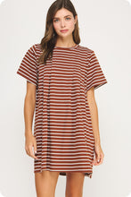 Load image into Gallery viewer, Striped Knit Pintuck Mini Dress
