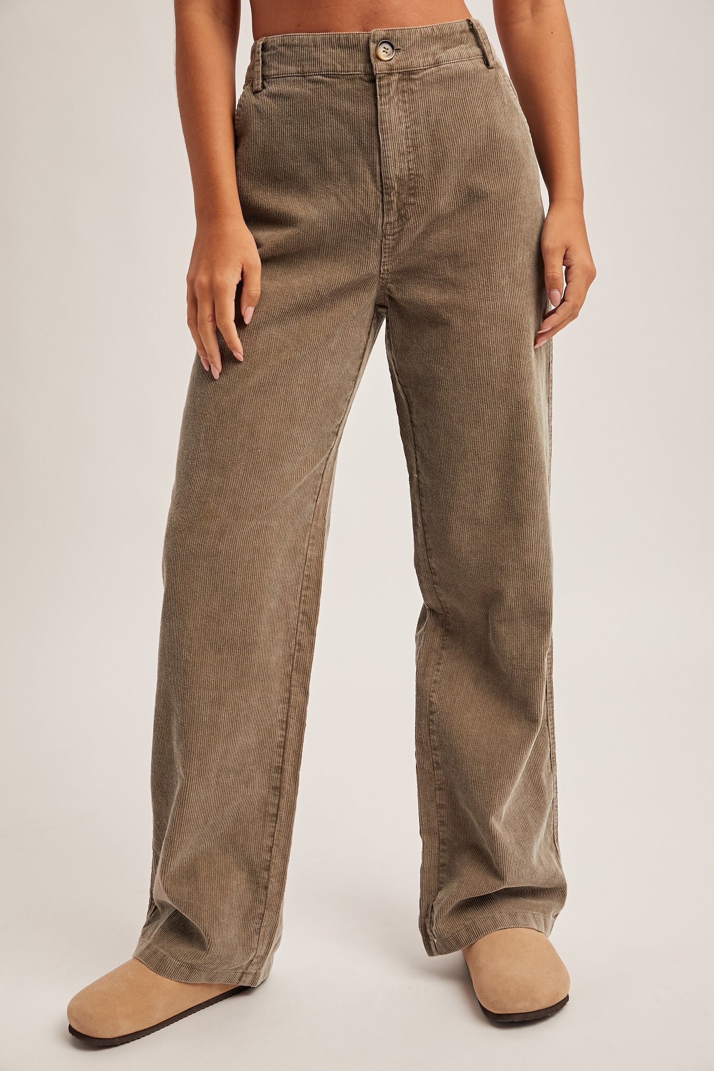 Snow Wash Corduroy Wide Leg Pants