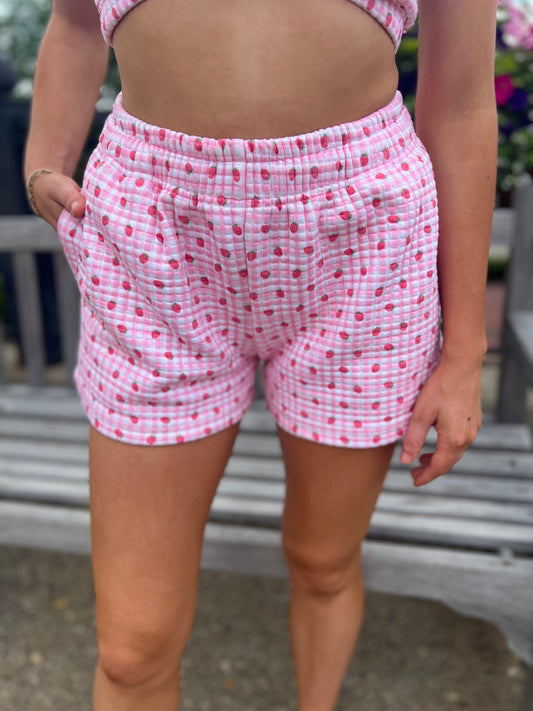 Strawberry Milkshake Quilted Shorts-Happy Camp3r