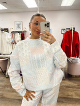 Load image into Gallery viewer, Shades of Blue Quilted Pastel Sweatshirt
