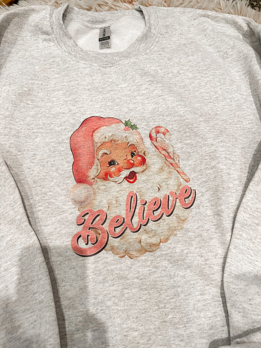 Believe Pink Santa Graphic