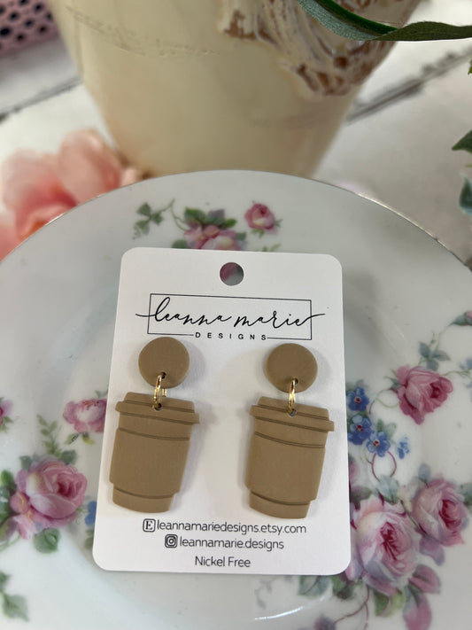 Clay Coffee Earrings