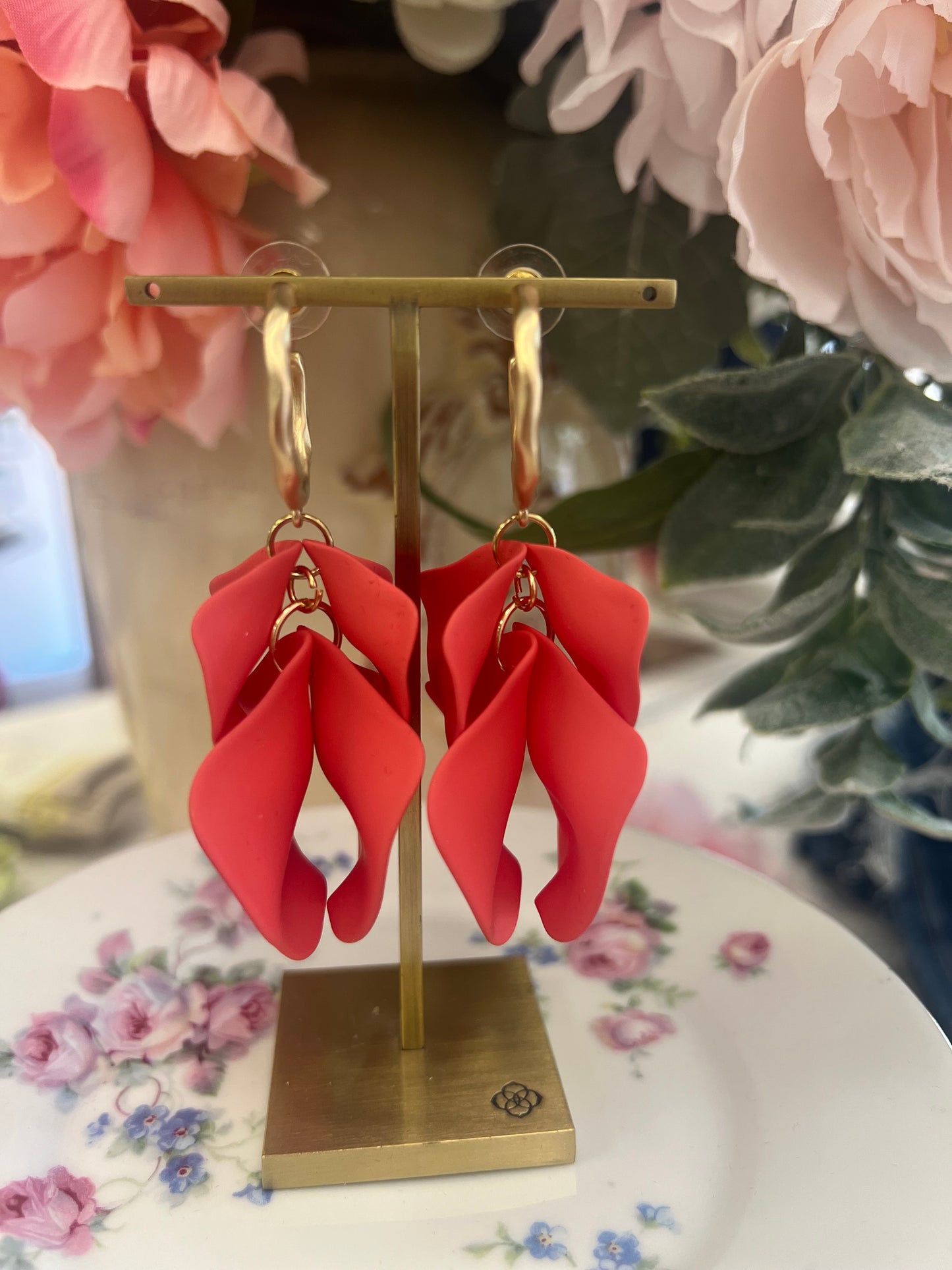 Coral Dangle Earrings