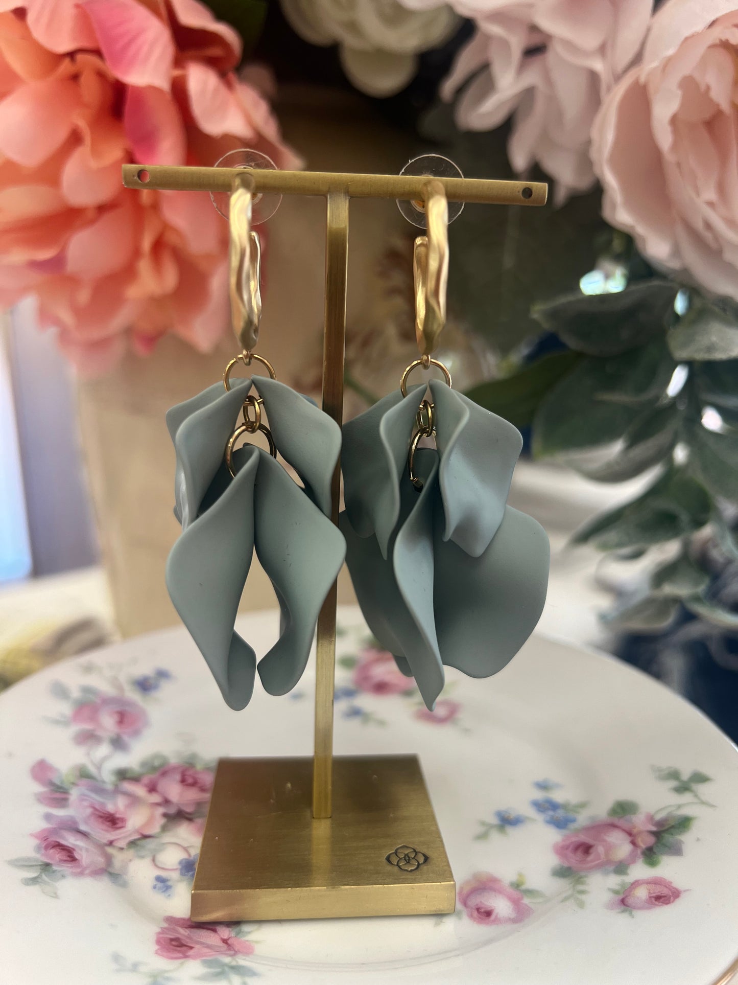 Grey Dangle Earrings