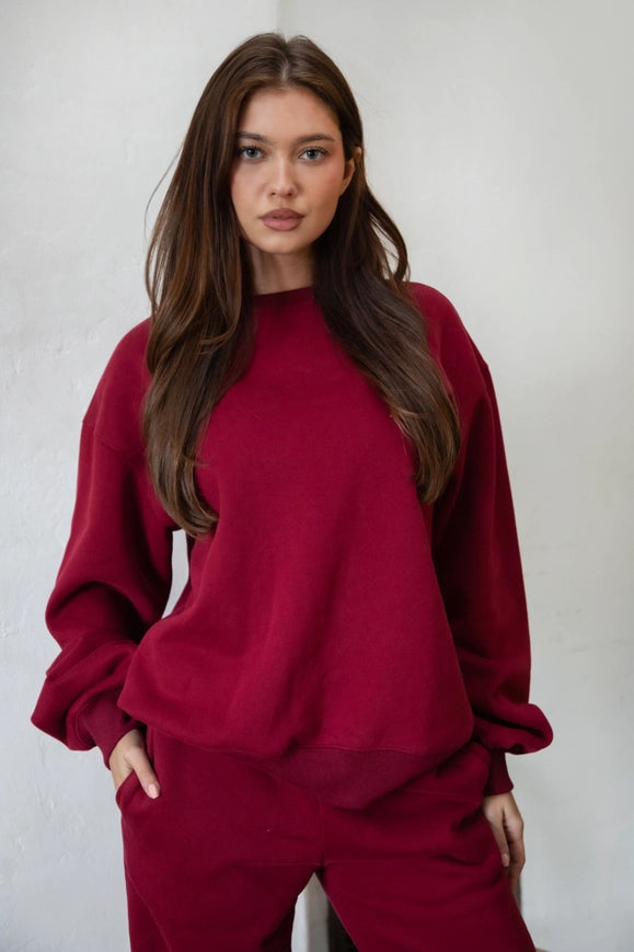 Maroon Cloud Fleece Pullover