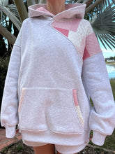 Load image into Gallery viewer, Pearl Grey Margo Quilted Patchwork Hoodie
