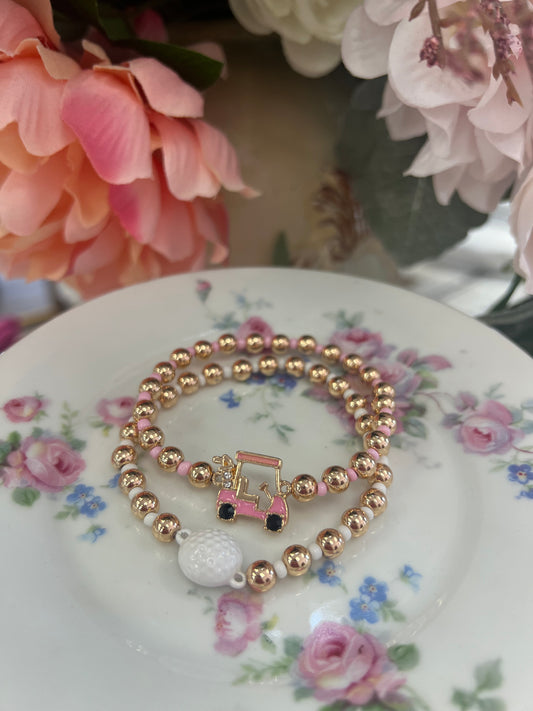 Golf Cart Stretch Bracelet Set