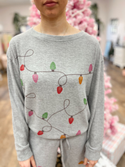 Christmas Lights PJ Top