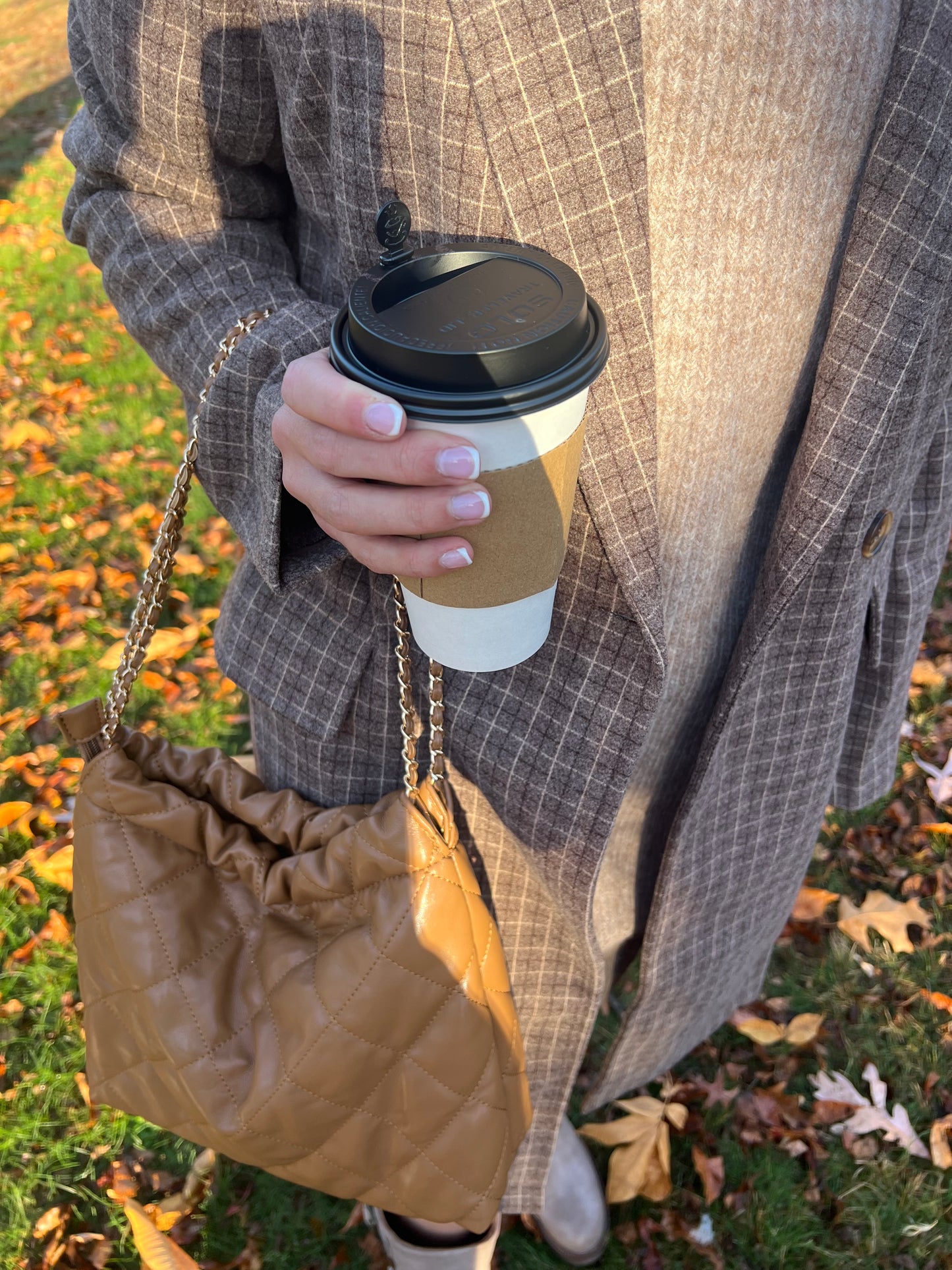 Brown Quilted bag