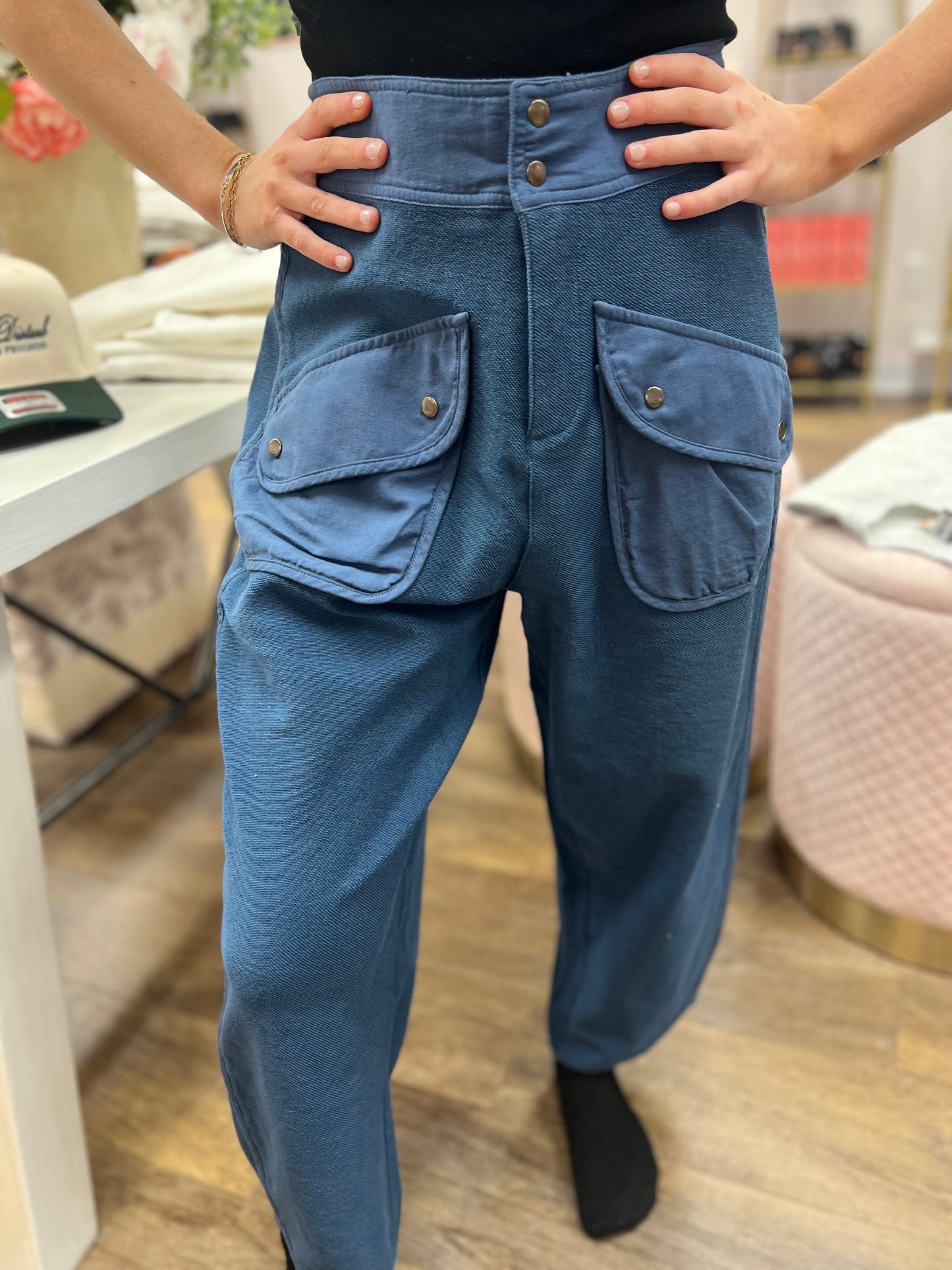 Dusty Blue terry pants