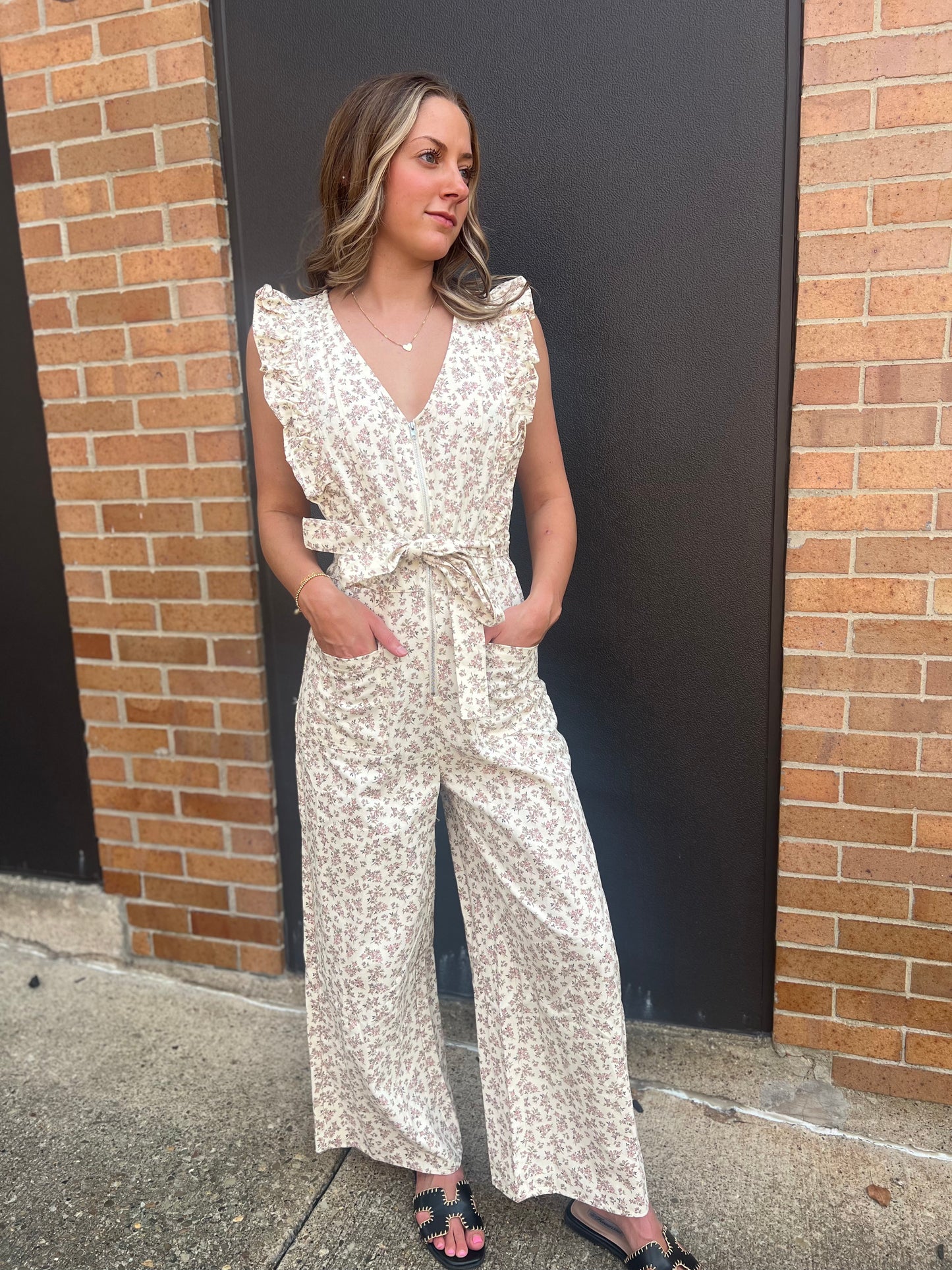 Living in floral jumpsuit