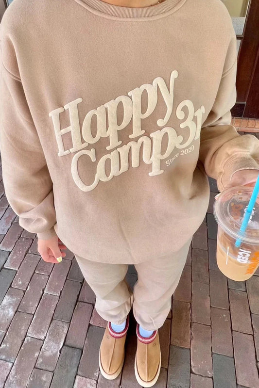 Puff HAPPY CAMP3R Sweatshirt-Sand