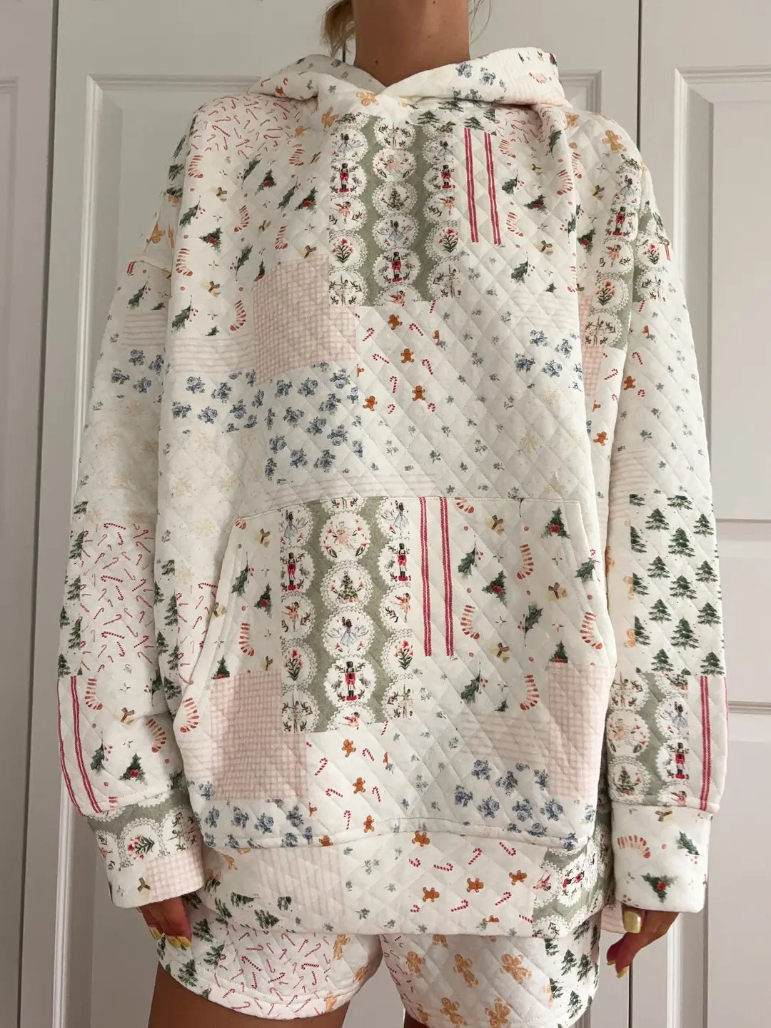 Christmas Holiday Quilted Hoodie