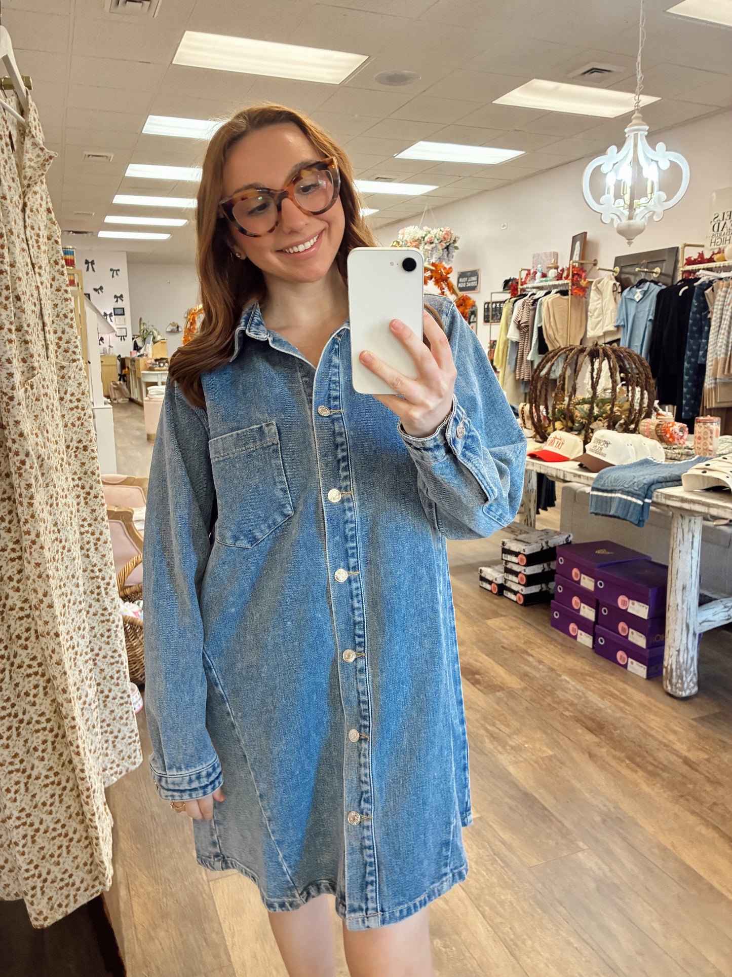 Denim Button Down Dress