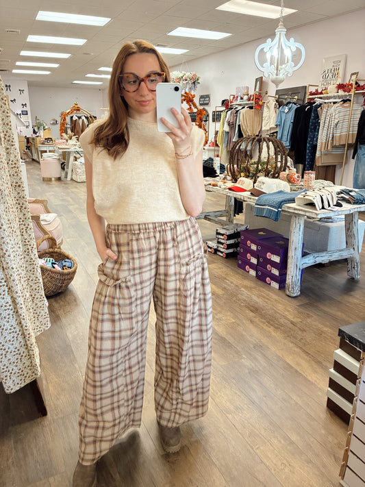 Plaid Flare Pants