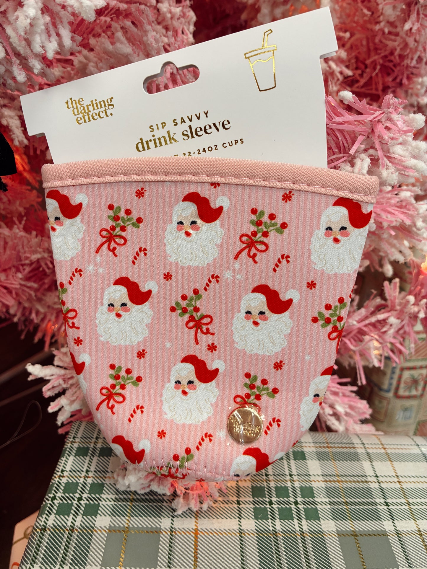 Pink Santa Drink Sleeve