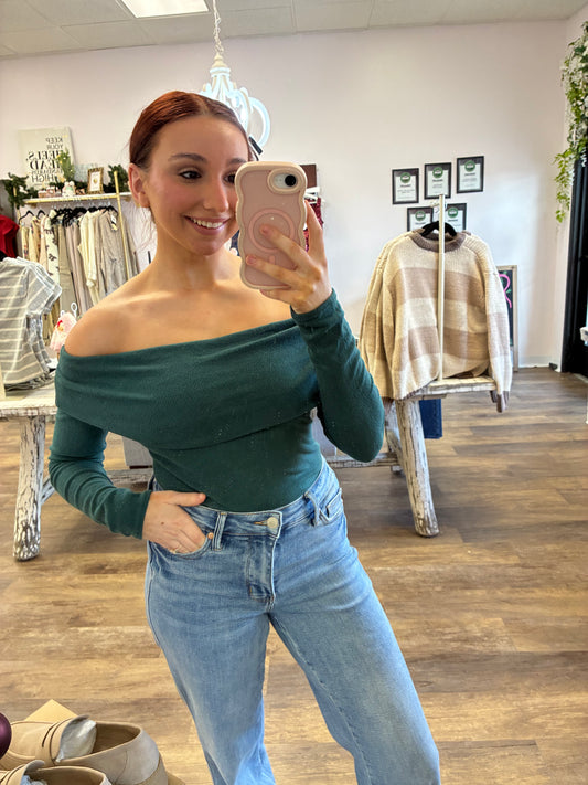 Green Off the shoulder Bodysuit