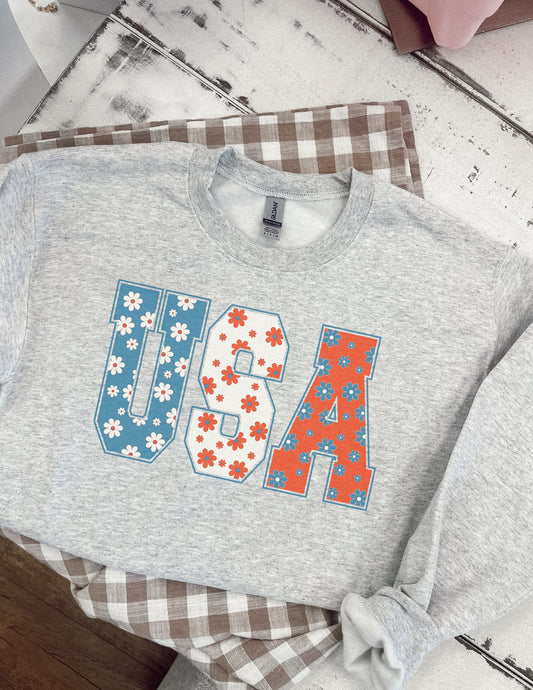 USA Floral Graphic