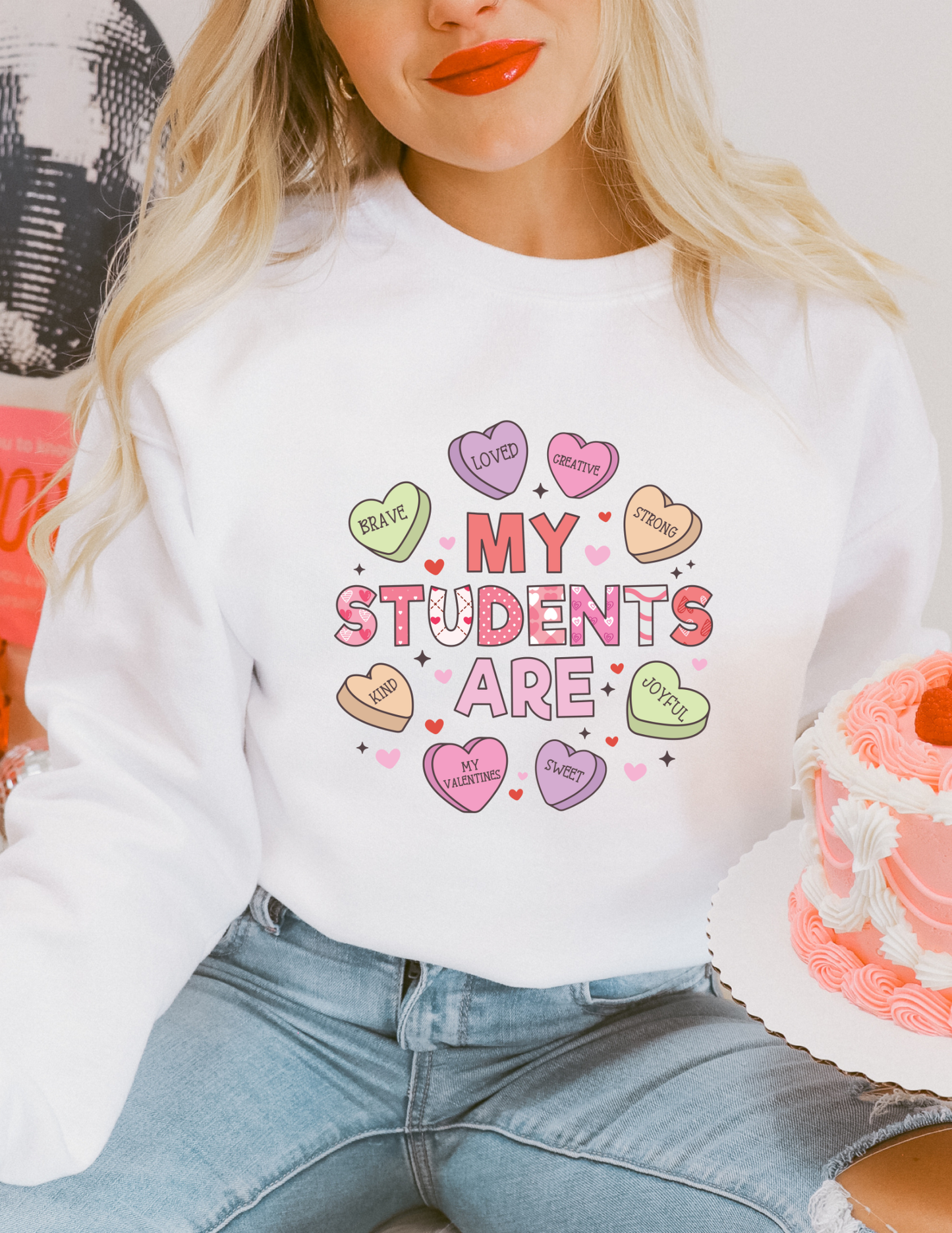 Teacher Affirmation Candy Heart Graphic