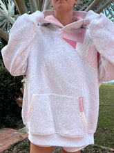 Load image into Gallery viewer, Pearl Grey Margo Quilted Patchwork Hoodie
