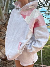 Load image into Gallery viewer, Pearl Grey Margo Quilted Patchwork Hoodie
