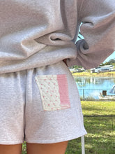 Load image into Gallery viewer, Pearl Grey Margo Quilted Patchwork Shorts
