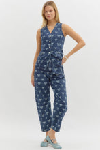 Load image into Gallery viewer, Bow printed denim top
